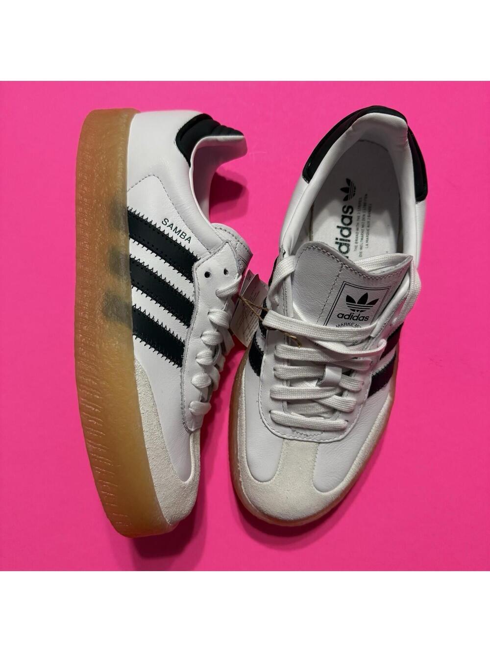 Adidas Sambae White Off White Aurora Ivy Green Shoes New JQ0983 Women’s 7.5